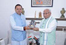 केंद्रीय मंत्री से मिले सीएम धामी, राज्य के अहम मुद्दों पर हुई चर्चा