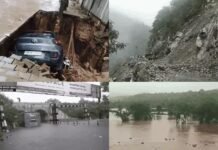 यूपी से उत्तराखंड तक आफत: गाजियाबाद में सड़क धंसी, उत्तरकाशी-टिहरी में लैंडस्लाइड का कहर